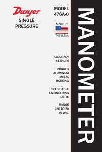 Thumbnail of document Manual - 476A/478A Single and Differential Pressure Digital Manometer